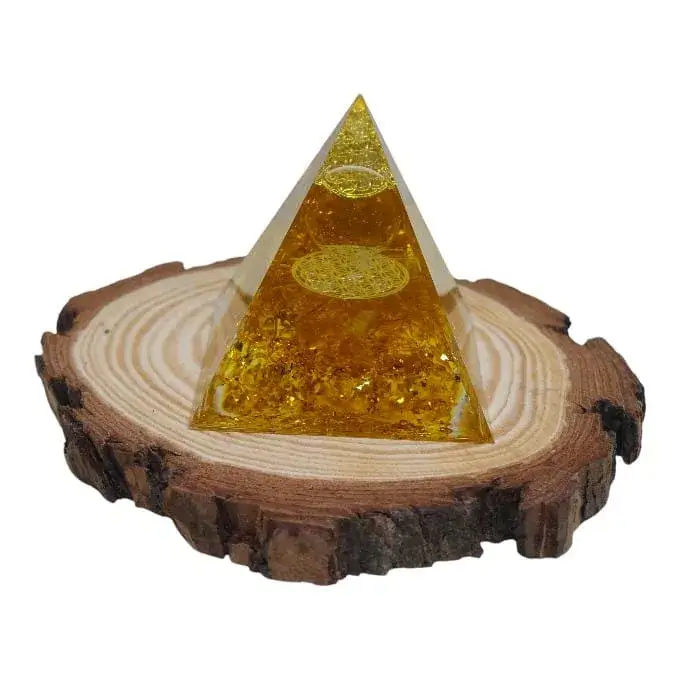 Pyramide Citrine | Fleur de vie