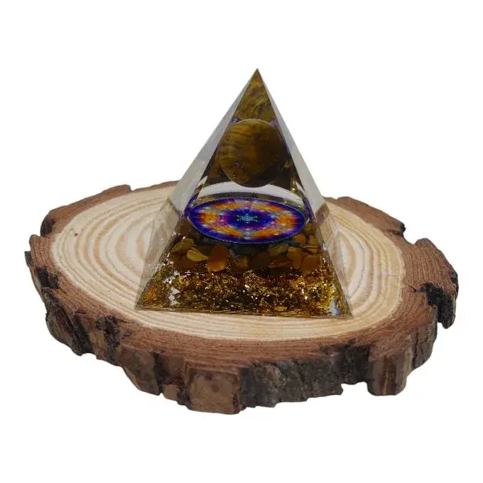 Pyramide orgonite Œil de tigre