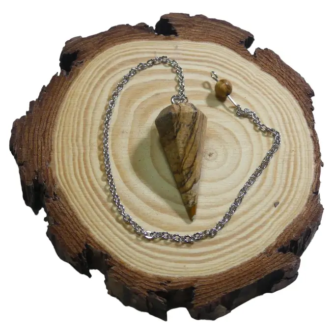 Pendule conique Jaspe Paysage