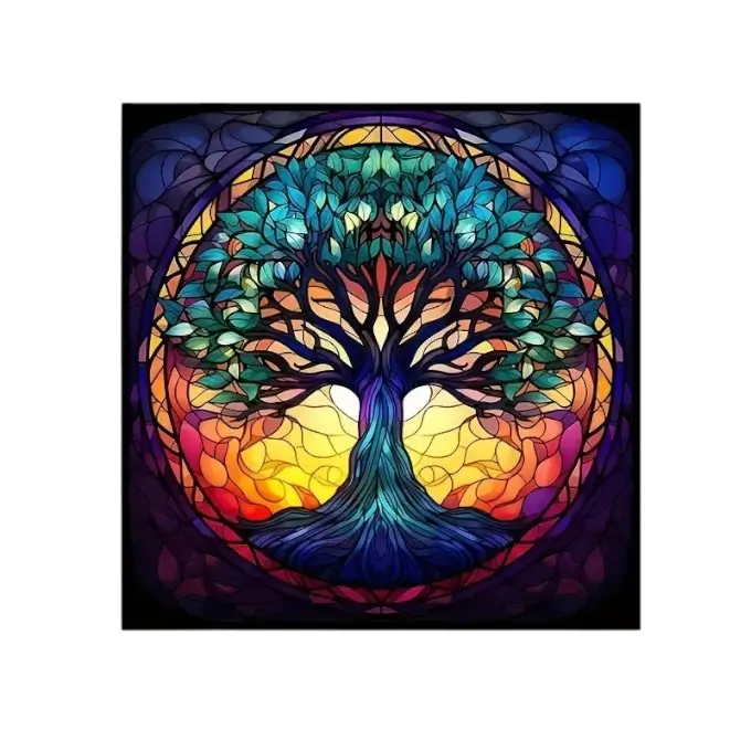 Nappe d'autel Arbre de Vie bleue en polyester premium