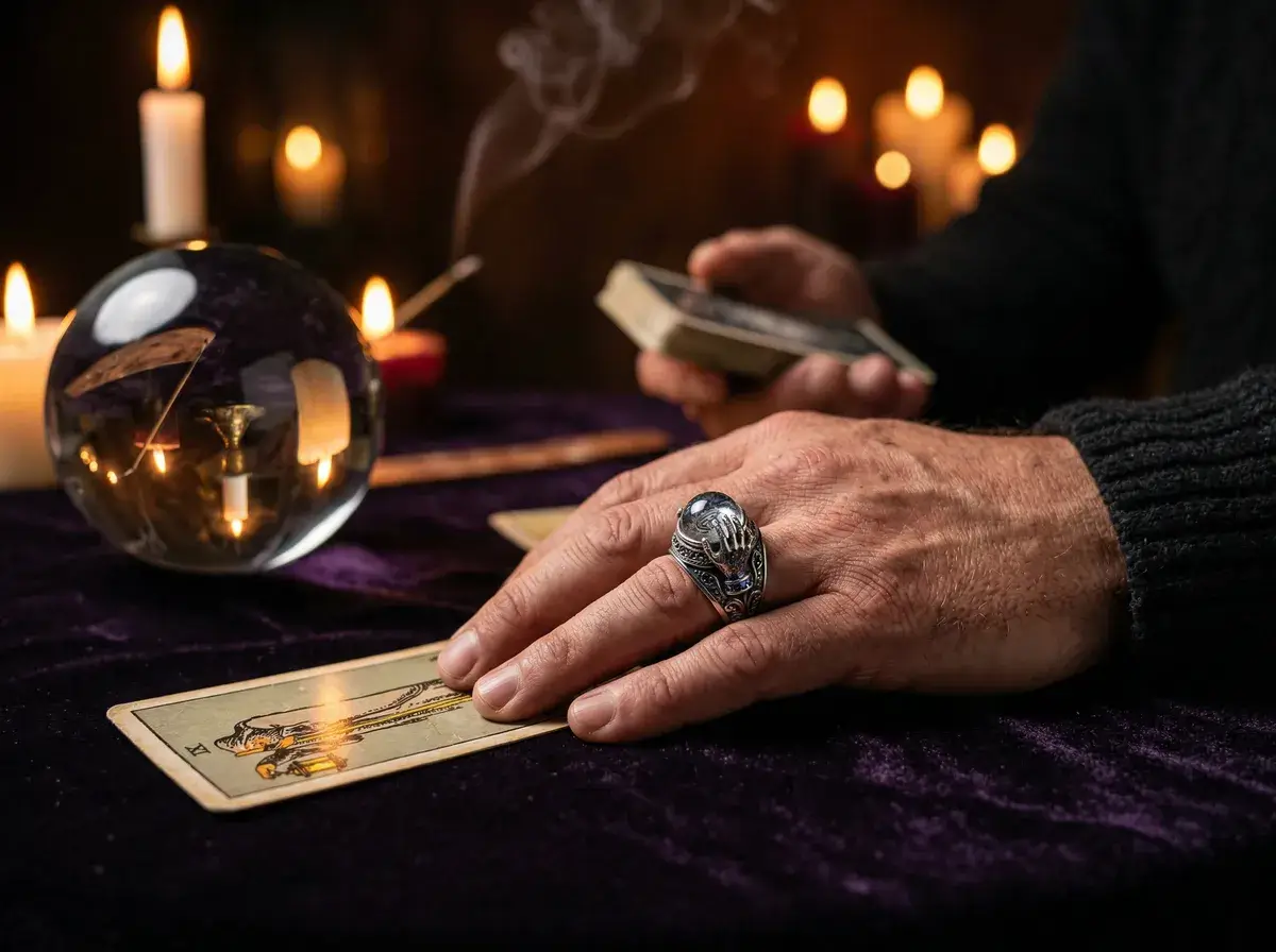 Univers d ela voyance et consultations Consultation de voyance sérieuse - tirage de tarot et boule de cristal sur table velours